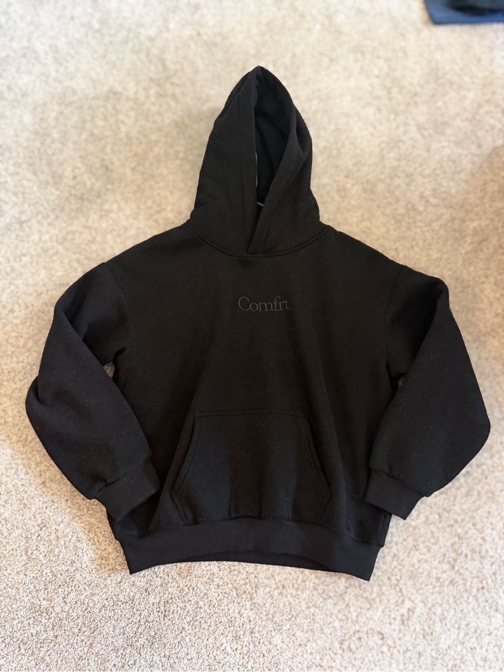 Kids' Comfrt Signature Black Hoodie Sweatshirt NEW YL